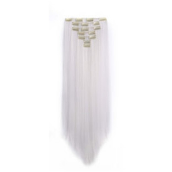 Straight Hair Extensions 26" #60 Platinum Blonde - Picture 3 of 5